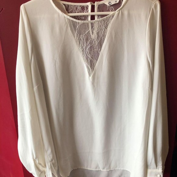 Cubus White Elegant Shirt With Lace - Picture 2 of 8